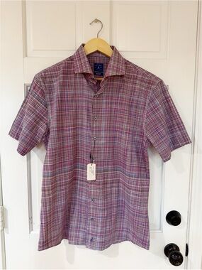 NWT johnnie-O "Bryn" Plaid Short Sleeve Shirt - Medium